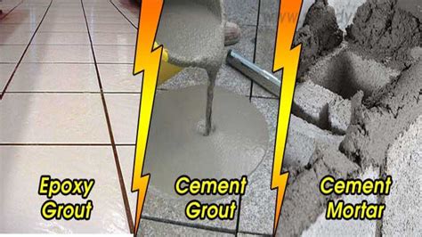 Difference Between Epoxy Grout Cement Grout And Cement Mortar Youtube