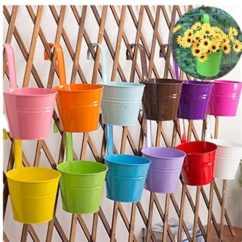 Pots de Fleur Suspendus en Fer Lot de 10 Couleurs Différents Avec