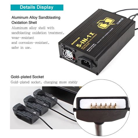 5in1 Battery Parallel Charger Remote Controller Dual USB Charger For