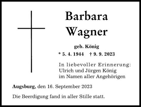 Traueranzeigen Von Barbara Wagner Allg Uer Zeitung