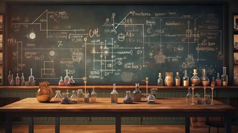 Premium Photo Chalkboard With Chemistry Class Background