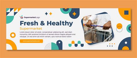 Free Vector Flat Supermarket Twitter Header