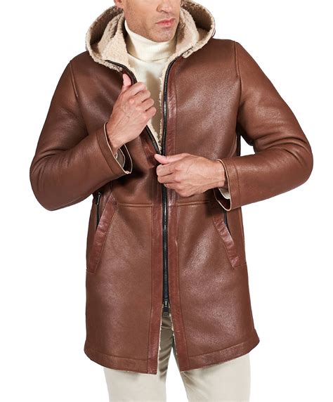 Cappotto Shearling Da Uomo Color Cuoio D Arienzo