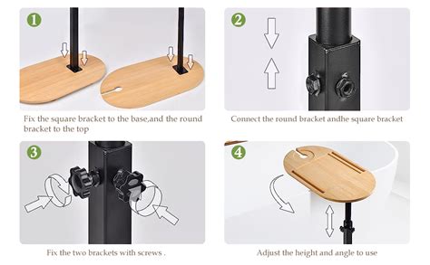 Isyunen Bathtub Side Trayheight Adjustable Bamboo Bathtub Tray Table