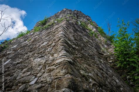 Details Of Ichkabal Pyramid Mayan Archeological Site Hidden Pyramid