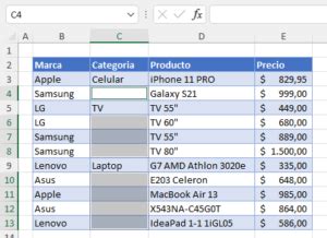 Rellenar Las Celdas En Blanco Con El Valor De Arriba Excel Y Google