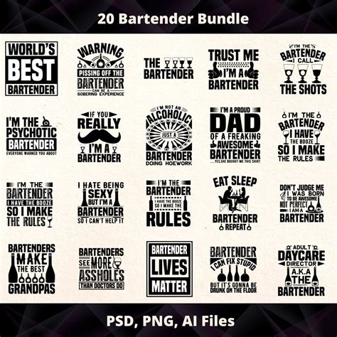 Bartender Svg Bundle Bar Svg Server Svg Bartender Cut File Bartender