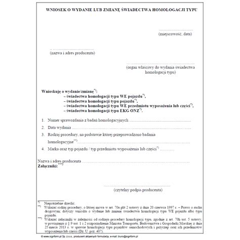 Oznaczenie Numeru Świadectwa Homologacji Typu Ue Przykład