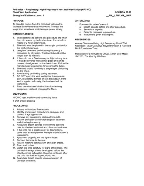Pediatrics High Frequency Chest Wall Oscillation Hfcwo Chest