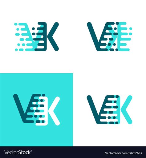 Vk Letters Logo With Accent Speed Green And Blue Vector Image