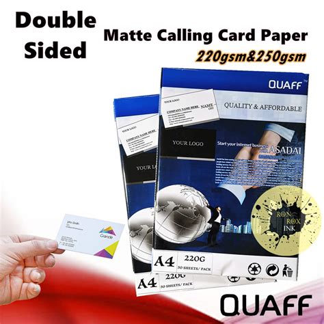 A Quaff Calling Card Paper White Double Sided Matte Gsm Gsm