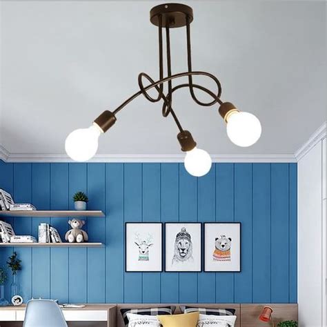 Idegu E Plafonnier Retro En M Tal Noir Lustre Suspension Industrielle