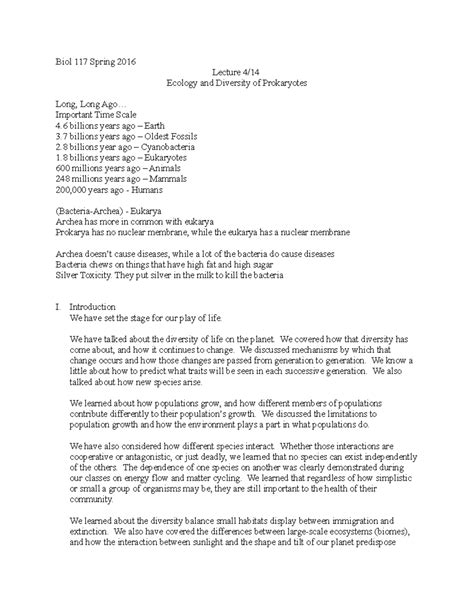 Lecture 25 Ecology And The Diversity Of Prokaryotes Biol 117 Spring