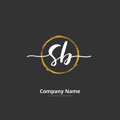 SB Initial Handwriting And Signature Logo Design With Circle Beautiful