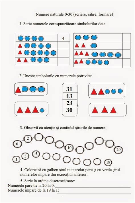Lumea Lui Scolarel Numere Naturale 0 30 Formare Scriere Citire