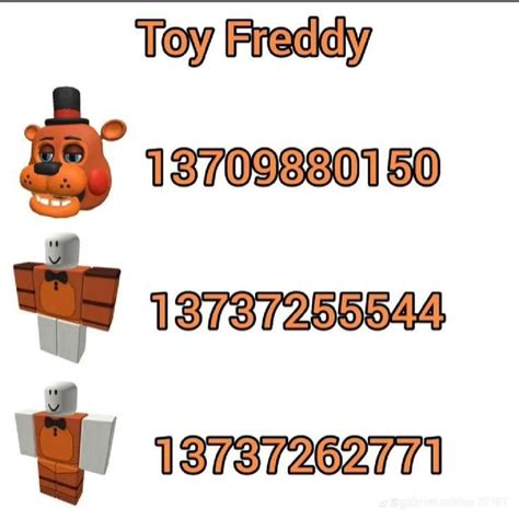 Some Fnaf Roblox Items Costumes De Personnages Autocollants