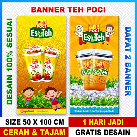 Jual BANNER SPANDUK BACKDROP TEH POCI PAKET 2 BANNER | Shopee Indonesia