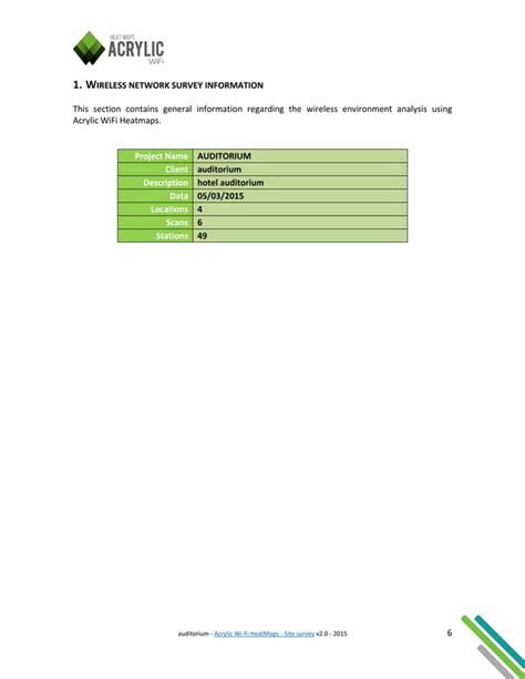 Wifi Site Survey Report Example Acrylic Heatmaps Software Pdf