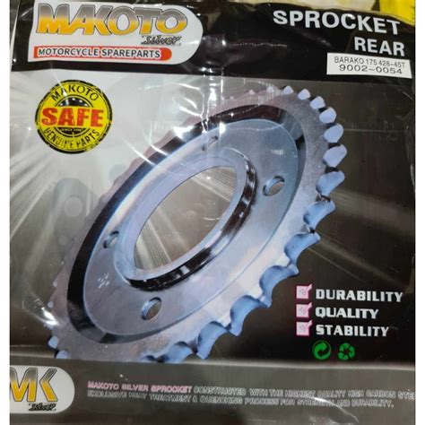 Rear Sprocket 428 Barako 175 44T 45T 48T Shopee Philippines