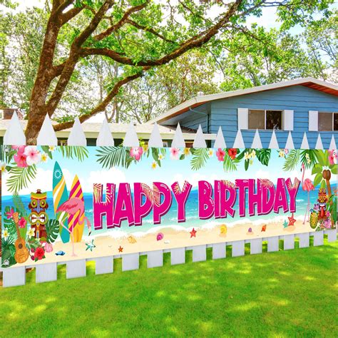 Buy Hawaiian Birthday Party Supplies Aloha Luau Party Banner Tropical