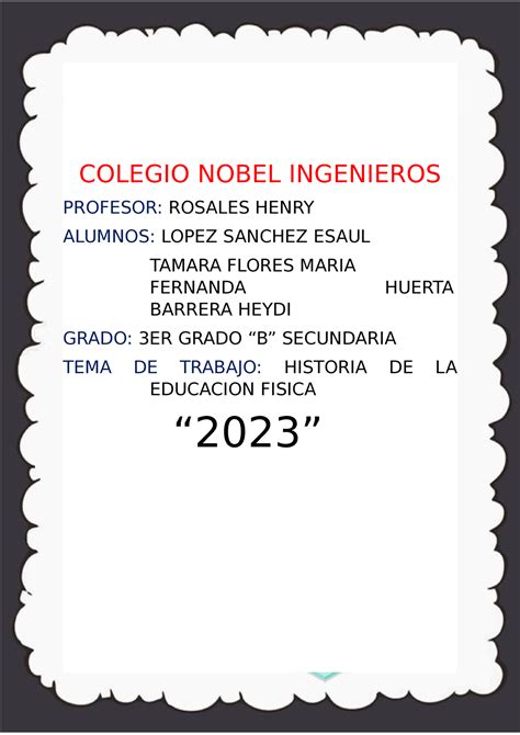 LA Educacion Fisica Espero Que Les Sirva COLEGIO NOBEL INGENIEROS