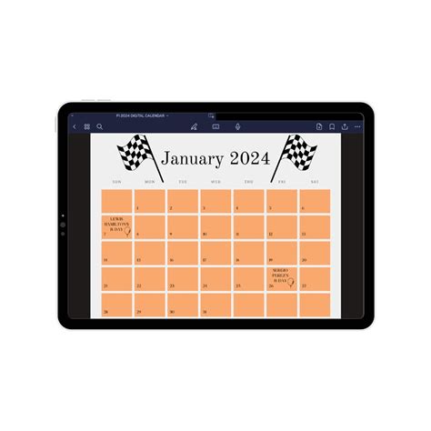 Formula 1 2024 Calendar, F1 Printable 2024 Calendar, Digital F1 Planner, Digital F1 Calendar ...