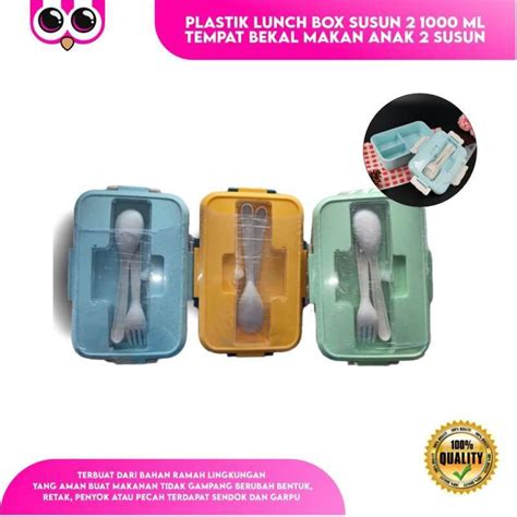 Jual Plastik Lunch Box Susun Ml Tempat Bekal Makan Anak