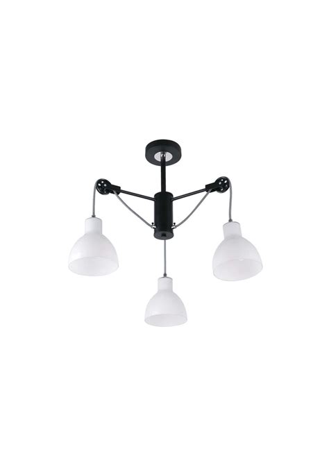 LAMPARA DE TECHO 3 LUCES 22871 2 DESIGNERS NEGRO CON CROMO Deco Hogar