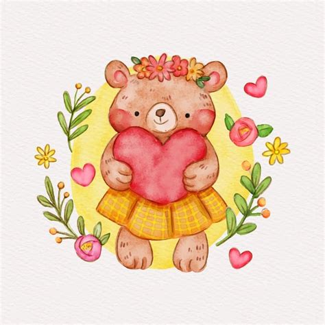 Illustration D Ours Femelle Aquarelle Vecteur Gratuite