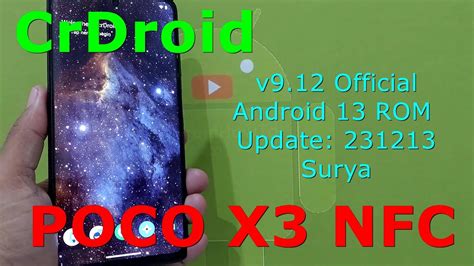 CrDroid V9 12 Official For Poco X3 Android 13 ROM Update 231213 YouTube