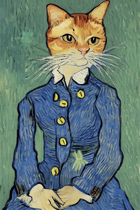 Van Gogh Cat Graphic Creative Fabrica