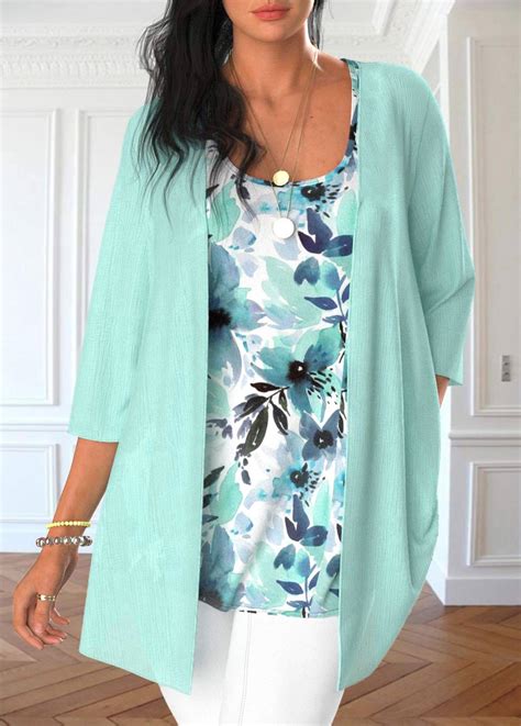 Mint Green Two Piece Tank Top And Cardigan Modlily Usd