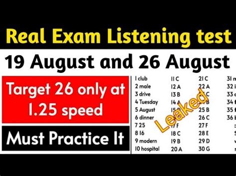 Listening Test By Idp Leaked August Ielts Exam August Ielts