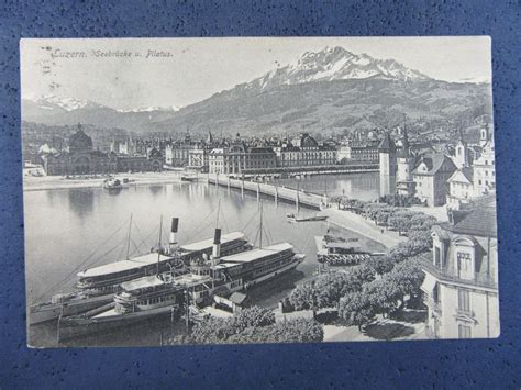 LUZERN 1907 SEEBRÜCKE BAHNHOF PILATUS RADDAMPFER AK LU Kaufen auf Ricardo