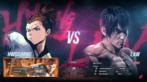 Tekken Match Icebear Law Vs Yagami Hwoarang Youtube