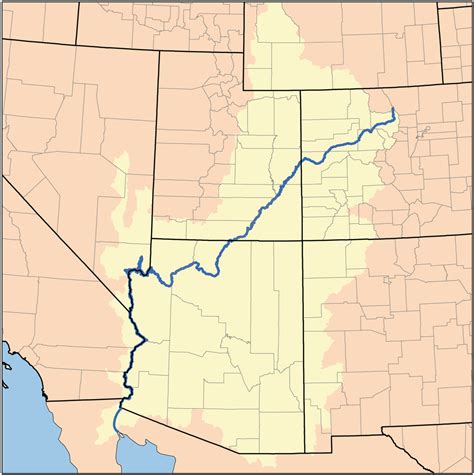 Colorado River Map Grand Canyon Cc3 Geo Wk 18 Co River Watershed Unlabeled To Teach Cc3