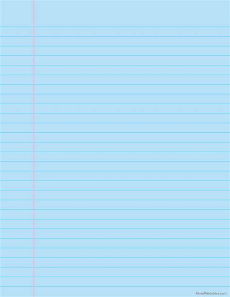 Printable Blue Wide Ruled Notebook Paper for Letter Paper | Note ...