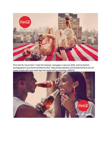 MAR3503 Individual Assignment Print Ads For Coca Colas Taste The