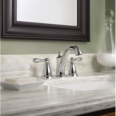 Moen Caldwell Chrome Widespread 2 Handle Watersense Bathroom Sink Faucet With Drain In The