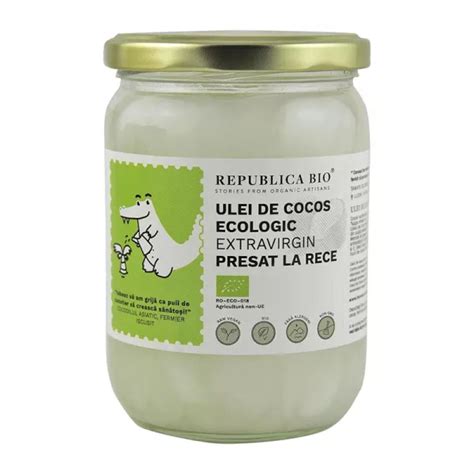 Ulei De Cocos Extravirgin Presat La Rece 500 Ml Republica Bio De La