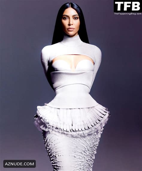 Kim Kardashian Sexy Poses Showing Off Her Hot Figure In A Photoshoot For Vogue Magazine AZNude