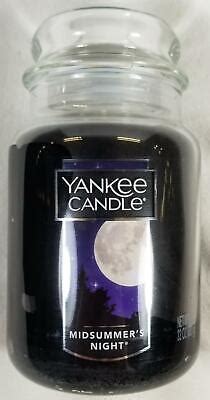 Yankee Candle MIDSUMMER S NIGHT Large Jar 22 Oz Black Housewarmer New