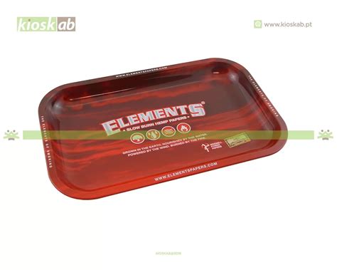 Elements Red Metal Rolling Tray Kiosk Ab