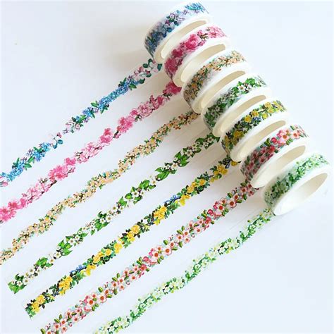 Blooming Flowers Theme Floral Washi Tape Set Diy Decoration Supplies