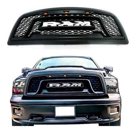 Parrilla Dodge Ram 1500 Negro Luz Led Ambar 2009 2012 ARIZONE AUTOPARTS