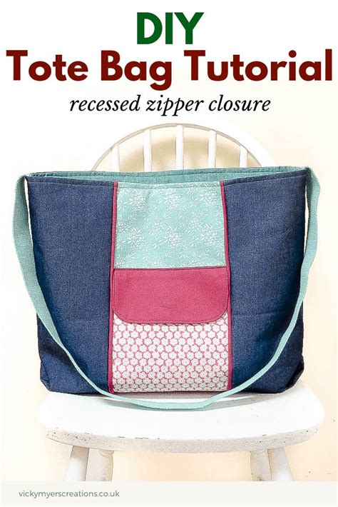 Tote Bag Pattern With Zipper In Just 7 Steps VickyMyersCreations