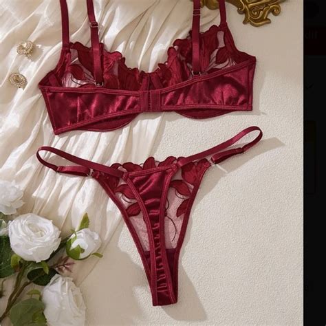 Blue Thread Intimates Sleepwear Elegant Red Lace Lingerie Set Poshmark