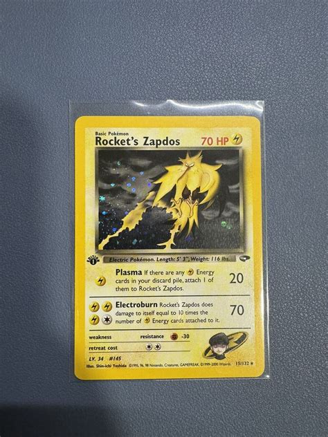 Pok Mon Tcg Rocket S Zapdos Gym Challenge Holo St Edition Holo