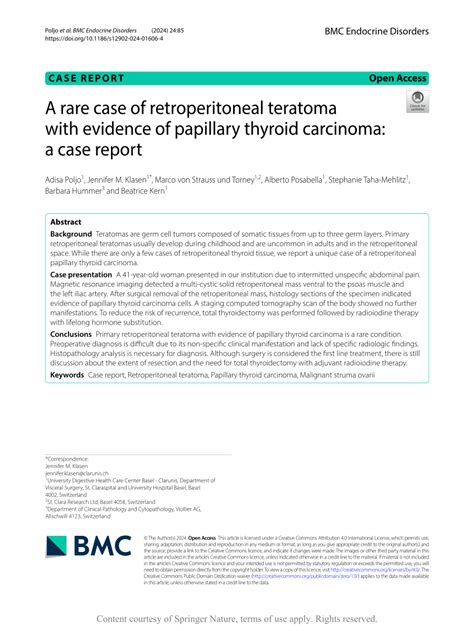 Pdf A Rare Case Of Retroperitoneal Teratoma With Evidence Of