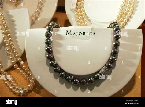 Neckless Made Of The Famous Majorica Pearls Mallorca Spain Stock Photo